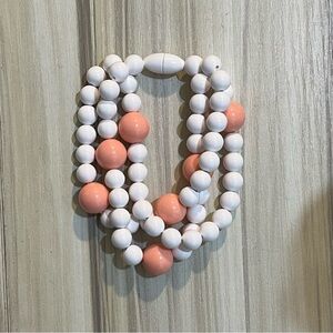 White and Pink Beaded Bracelet